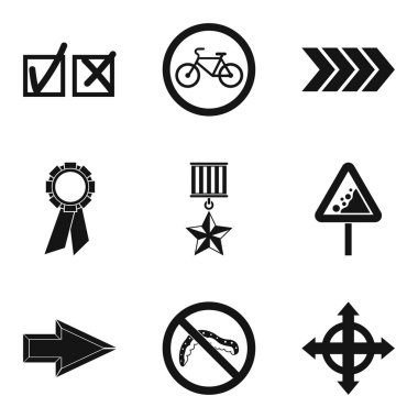 İmza Icons set, basit tarzı