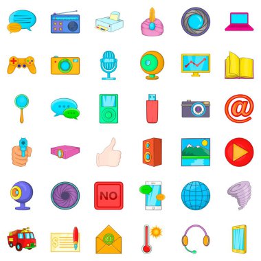 Bilgi mesajı Icons set, karikatür tarzı