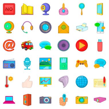 Haber bülteni Icons set, karikatür tarzı