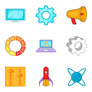 İş Web sitesi simgeleri ayarla, tarzı çizgi film