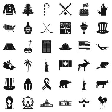 Yayılma Icons set, basit tarzı