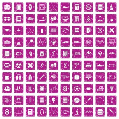 100 üniversite simgeler grunge pembe ayarla