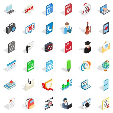 Hızlı kılavuz Icons set, izometrik stili