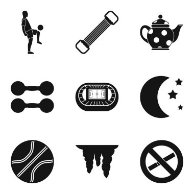 Dünya Spor Icons set, basit tarzı