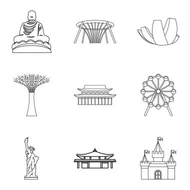 İlişki Icons set, anahat stili