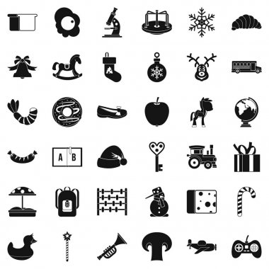 Hazırlık sınıfı Icons set, basit tarzı