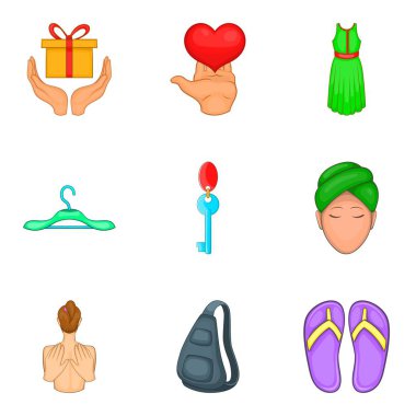 Amour Icons set, karikatür tarzı