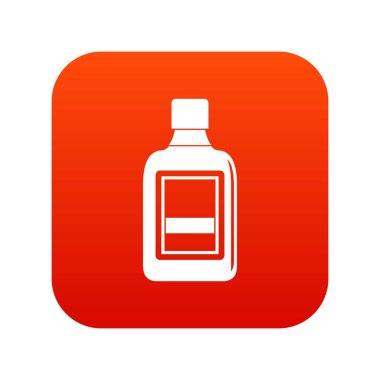 Plastik şişe simgesi dijital kırmızı