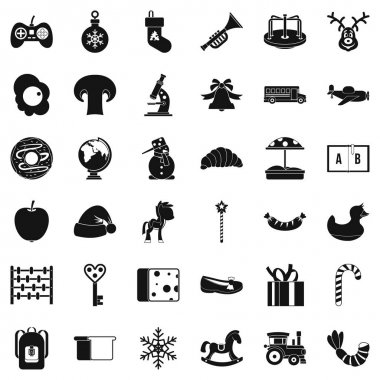 Deneyimli dadı Icons set, basit tarzı