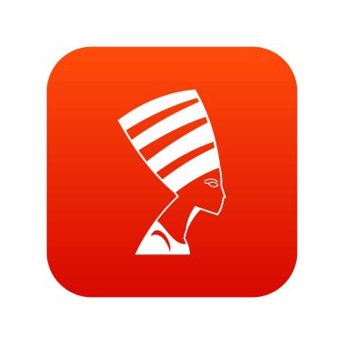 Mısır Kraliçesi simgesi dijital kırmızı başkanı