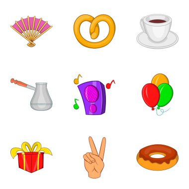 Metresi Icons set, karikatür tarzı