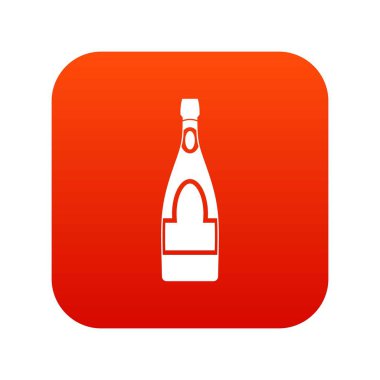 Şampanya şişesi simgesi dijital kırmızı