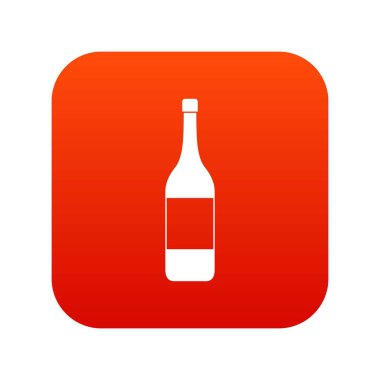 Şarap şişesi simgesi dijital kırmızı