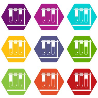 Üç kadehler simge kümesi renk altı yüzlü