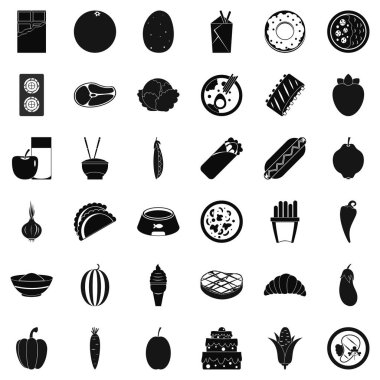 Enerji değeri Icons set, basit tarzı