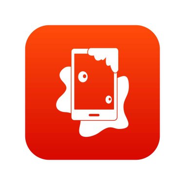 Islak telefon simgesi dijital kırmızı