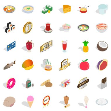 Tedarik blok Icons set, izometrik stili