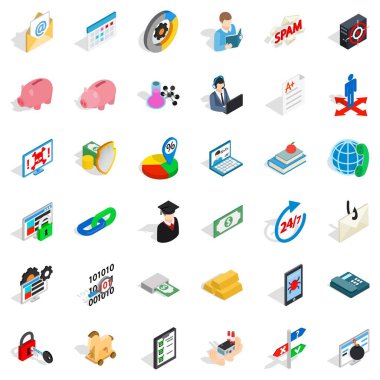 Yükümlülük Icons set, izometrik stili