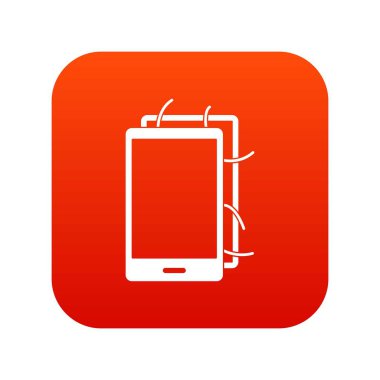 Açılan telefon simgesi dijital kırmızı