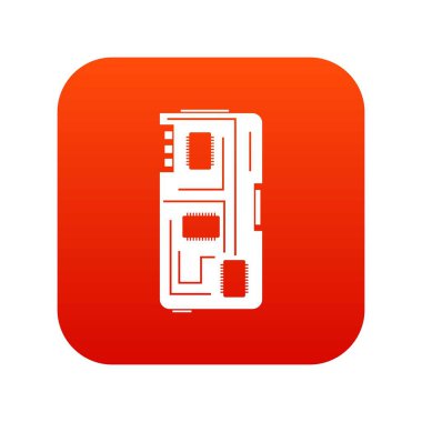 Telefon çip simgesi dijital kırmızı