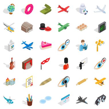 Fetih Icons set, izometrik stili