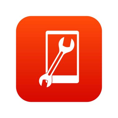 Onarılan telefon simgesi dijital kırmızı