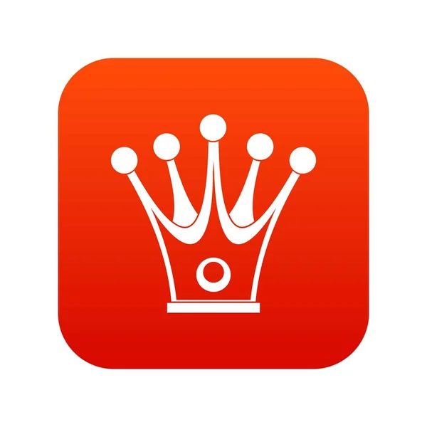 Corona icono digital rojo — Archivo Imágenes Vectoriales