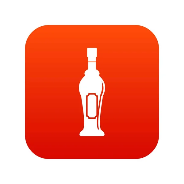 Alcohol fles pictogram digitale rood — Stockvector