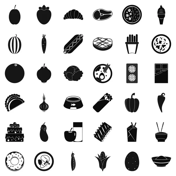 Dostaw żywności zestaw ikon, prosty styl — Wektor stockowy