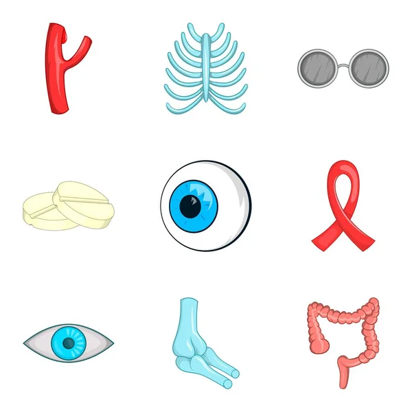 Medicinal product icons set, cartoon style — Stock Vector