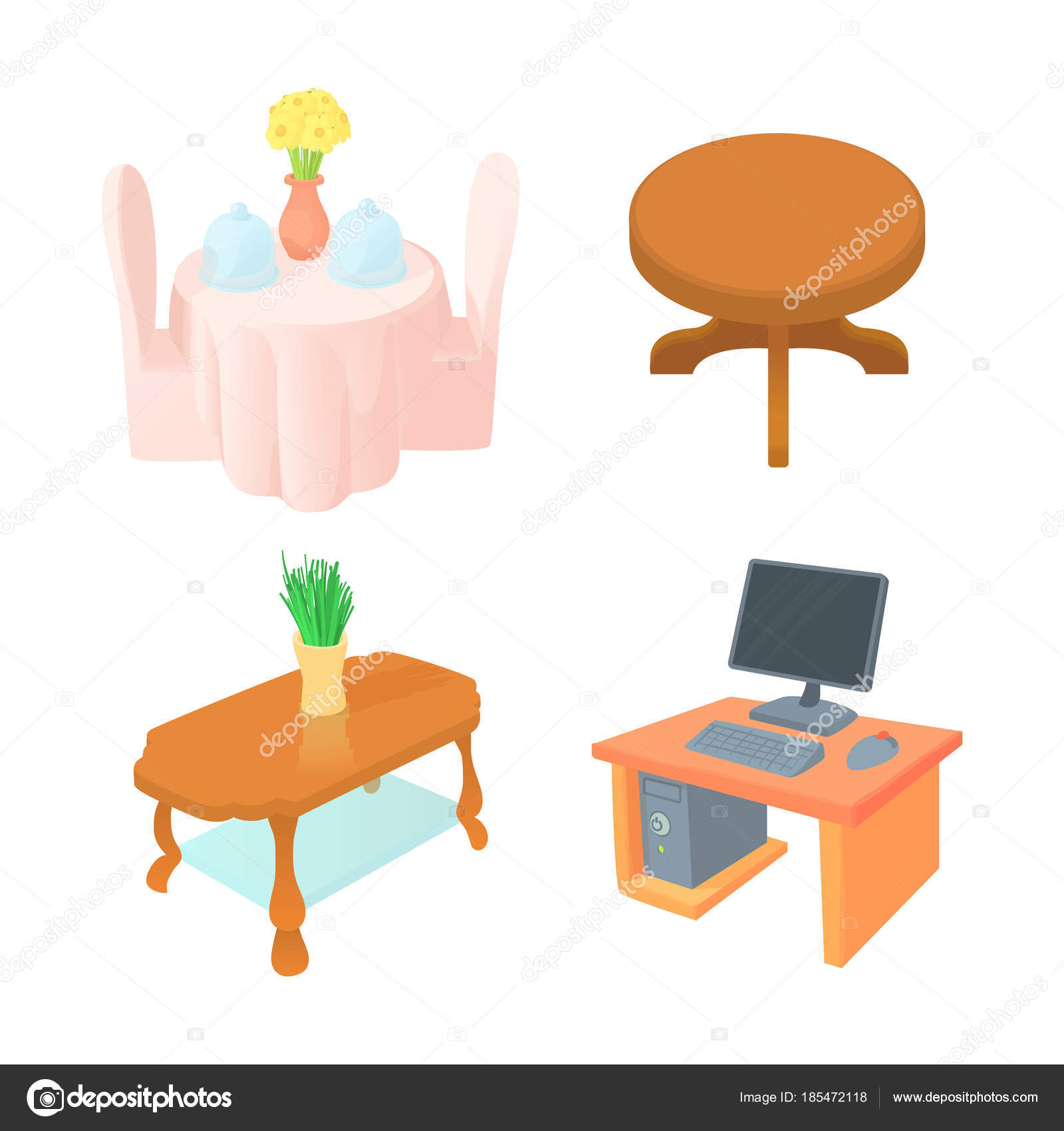 á Mesa Redonda Y Sillas Imagenes De Stock Dibujos Mesa Redonda Con Sillas Descargar En Depositphotos