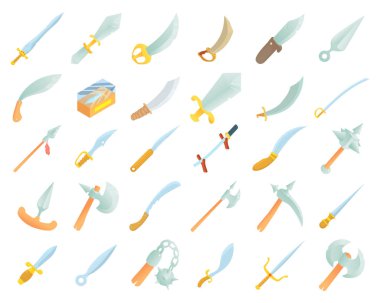 Kılıç simge seti, karikatür tarzı