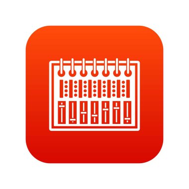 Müzik ekolayzer konsol simgesi dijital kırmızı