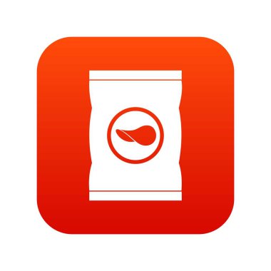 Cips plastik torba simgesi dijital kırmızı