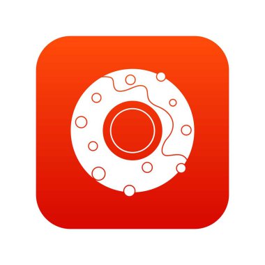 Lezzetli lokma tatlı simgesi dijital kırmızı