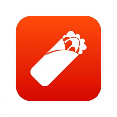 Shawarma sandviç simgesi dijital kırmızı