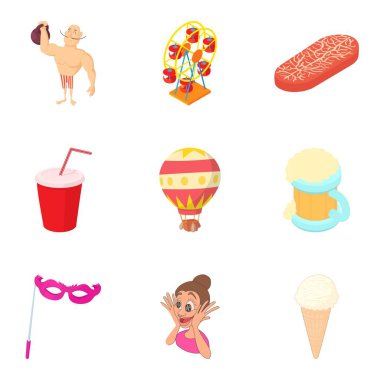 Sokak çılgınlığı Icons set, karikatür tarzı