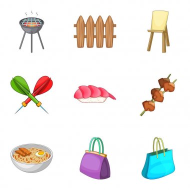 Çılgınlığı Icons set, karikatür tarzı