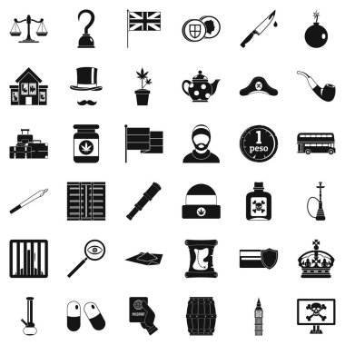 Arazilerin Icons set, basit tarzı