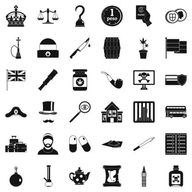 Hakaret Icons set, basit tarzı