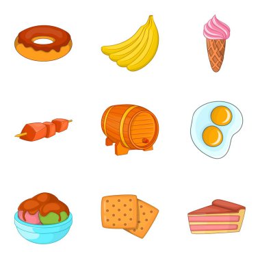 Git Icons set üzerinde karikatür tarzı yemek