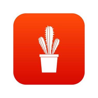 Kaktüs çiçek pot simgesi dijital kırmızı