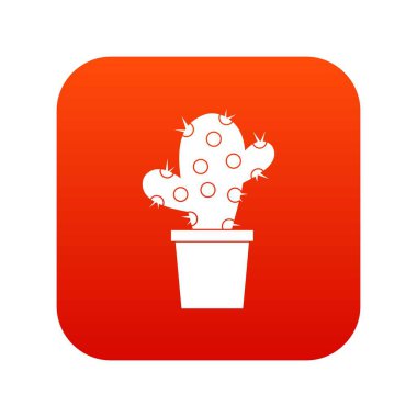 Kaktüs simgesi dijital kırmızı