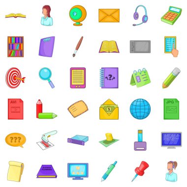 Aidiyet Icons set, karikatür tarzı