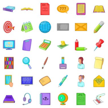 Kabine Icons set, karikatür tarzı