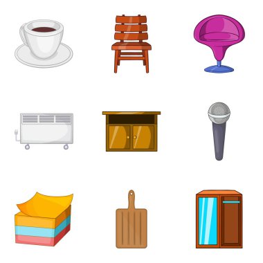 Uyku Icons set, karikatür tarzı yer