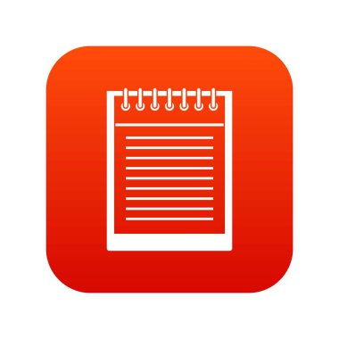 Spiral not defteri simgesini dijital kırmızı