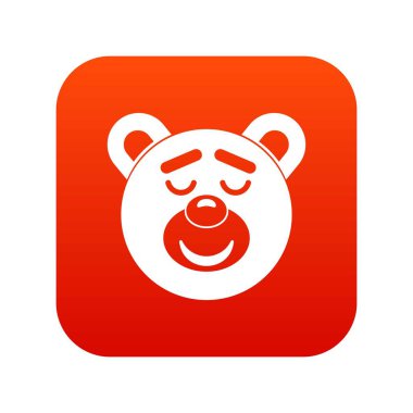 Uyuyan oyuncak ayı simgesi dijital kırmızı