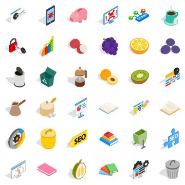 Görev Icons set, izometrik stili