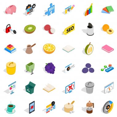 Stil kümesi, izometrik görev Icons set